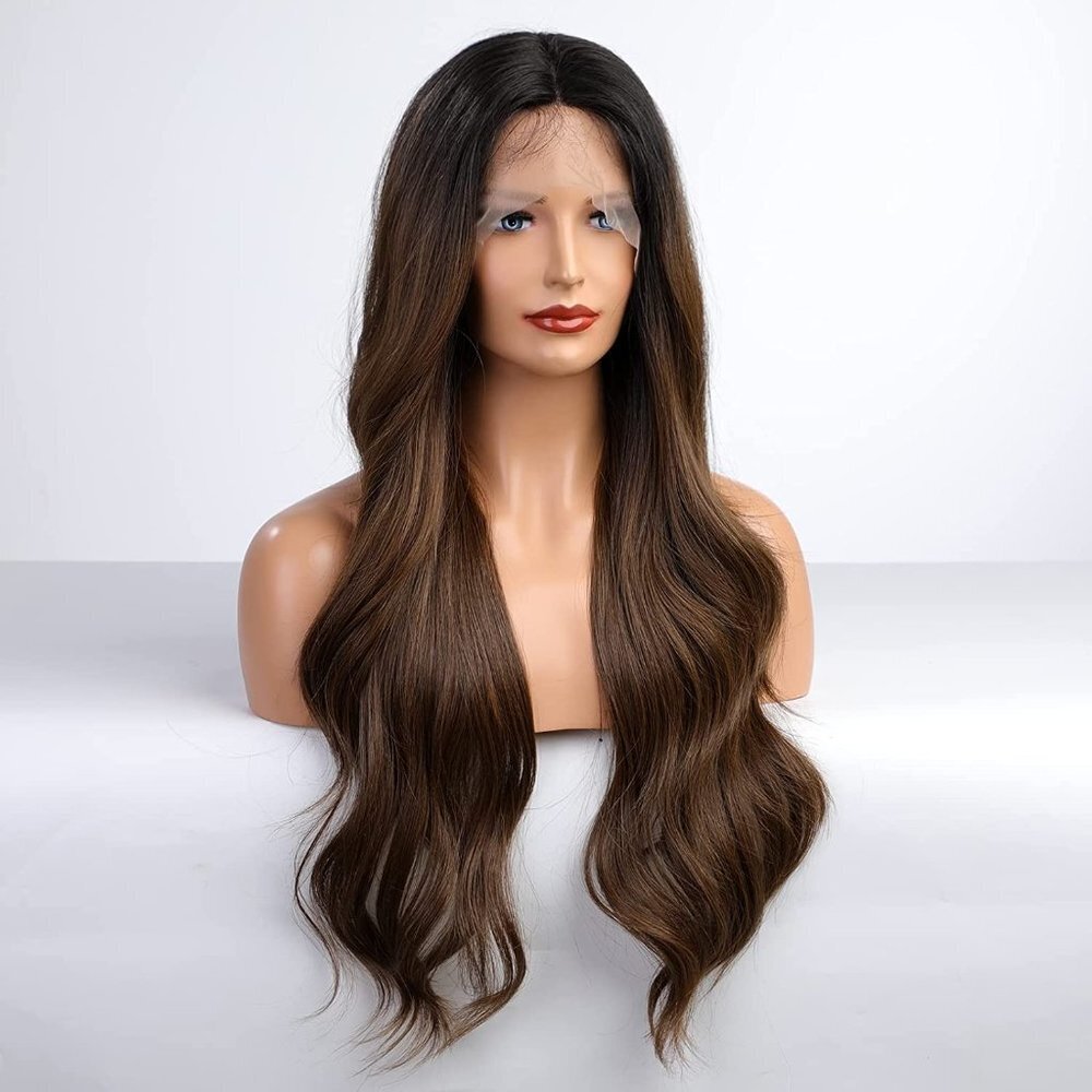 Dark Roots Brown Lace Front Wig
